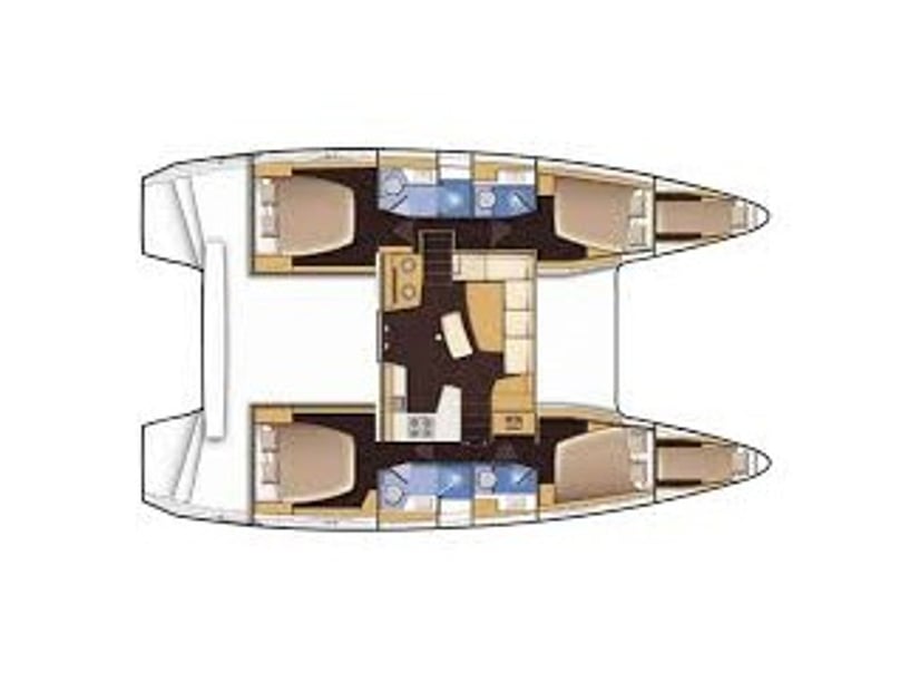 Propriano Catamaran 4 cabin 11 berths 11 guests 12.94 m Listing Number: #24744 3