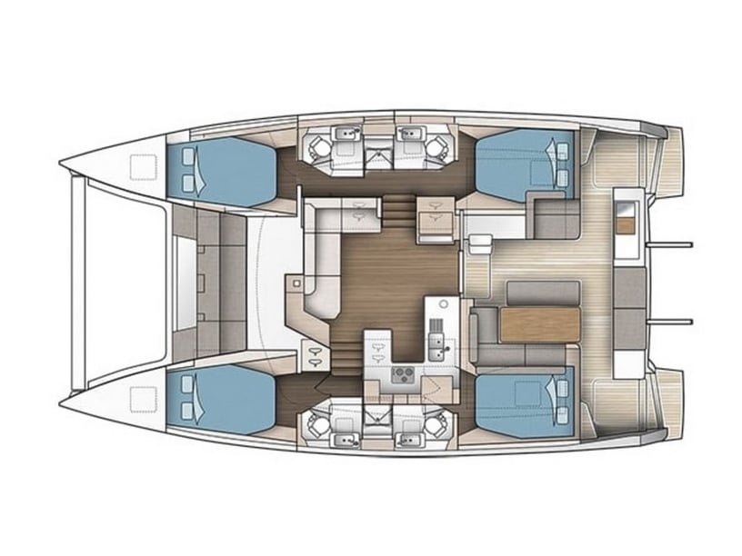 Palermo Catamarán Cabina 4  8  literas 8  invitados 12.58 m Número de anuncio: #24832 3