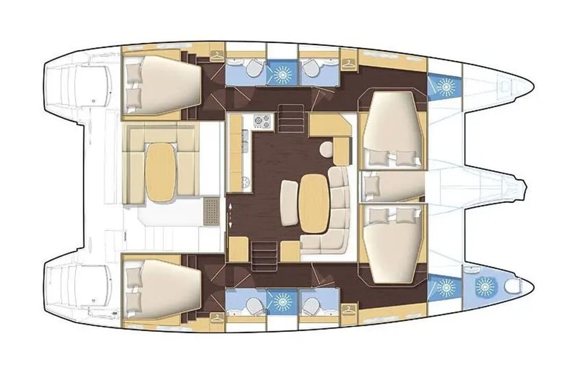 Bodrum Catamaran Cabine 4  10  slaapplaatsen 10  gasten 12.61 m Lijstnummer: #24833 3