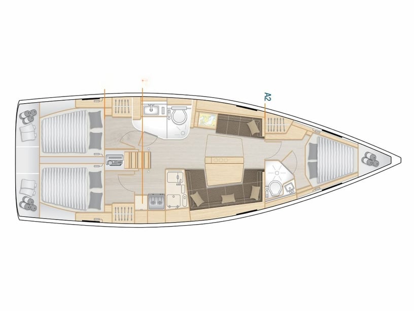 Castiglioncello Segelboot 3 Kabine 9 Liegeplätze 9 Gäste 12.4 m Nummer des Inserats: #25186 3
