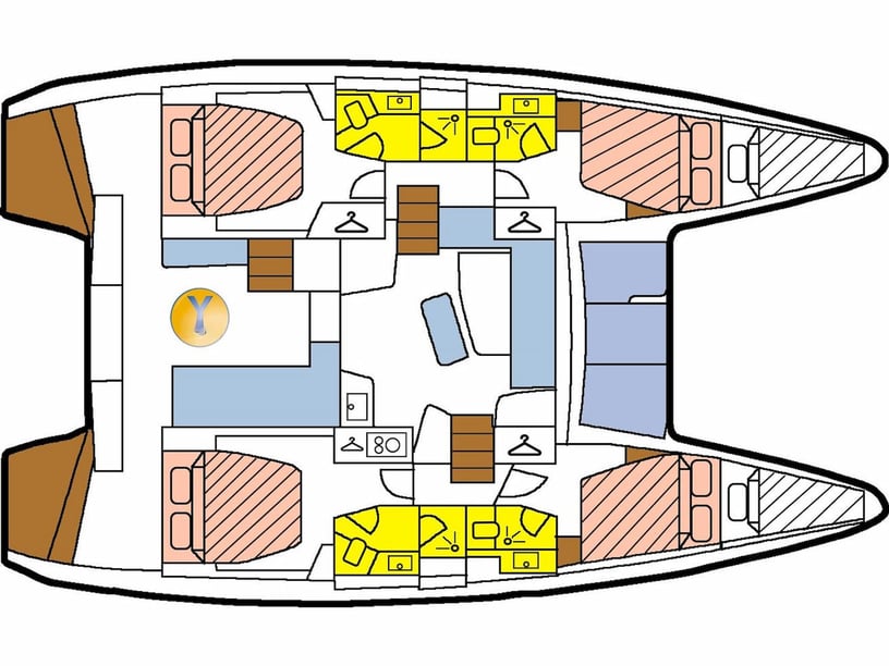 Pointe a Pitre Catamaran 4 cabin 10 berths 10 guests 12.8 m Listing Number: #25430 3