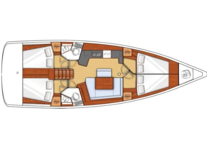 Paros Sailboat 4 cabin 10 berths 10 guests 13.85 m Listing Number: #25463 3