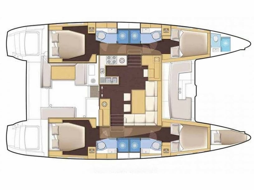 Split Katamaran 4 kabin Konaklama 12 kişi Seyir 11 kişi 13.99 m İlan No: #25499 3