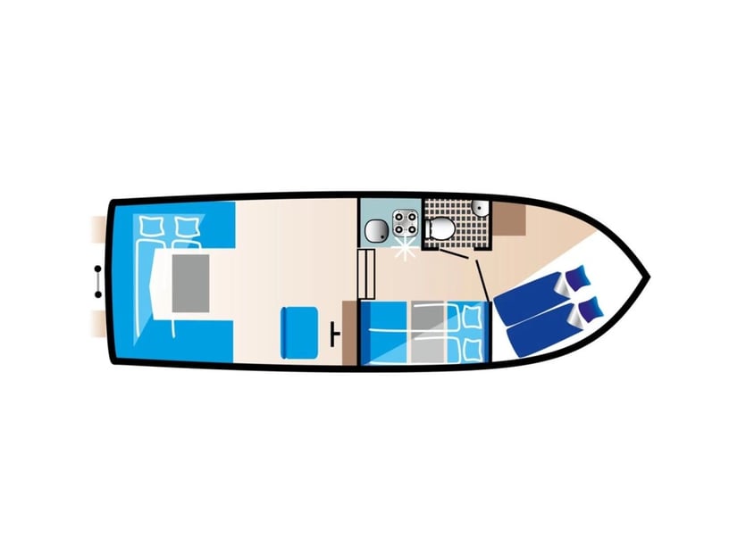Rechlin Motorboot Cabine 1  2  slaapplaatsen 6  gasten 8.5 m Lijstnummer: #25690 3