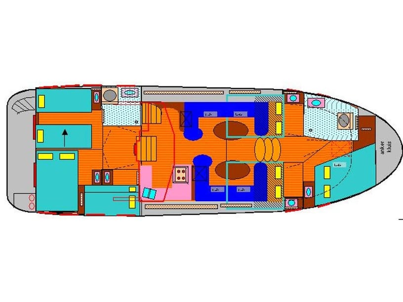 Woudsend Motorboot 6 Kabine 12 Liegeplätze 12 Gäste 14.1 m Nummer des Inserats: #25716 4