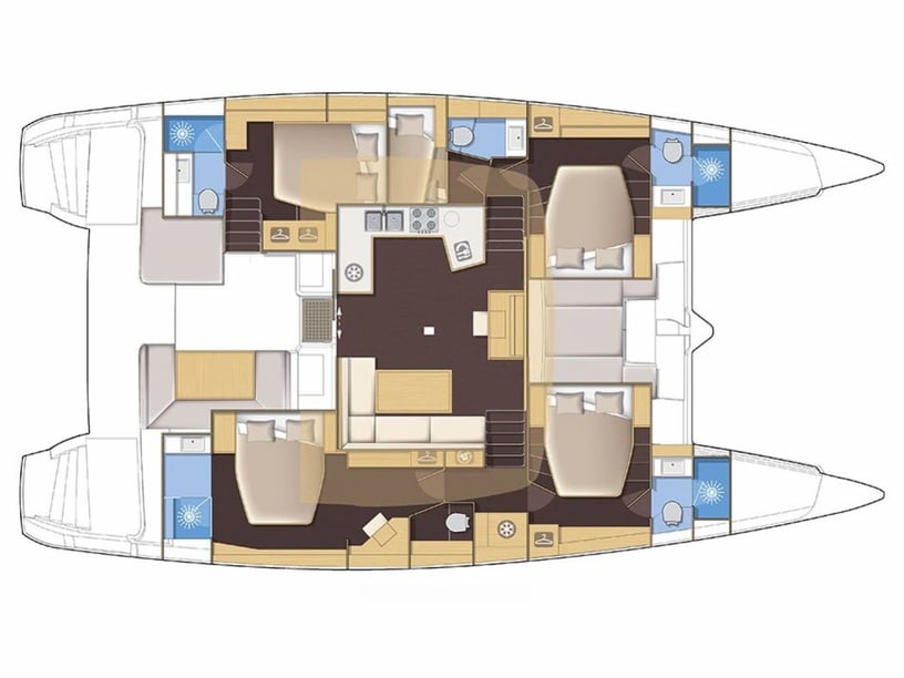 Ajaccio Katamaran 5 kabin Konaklama 10 kişi Seyir 10 kişi 15.84 m İlan No: #26059 5