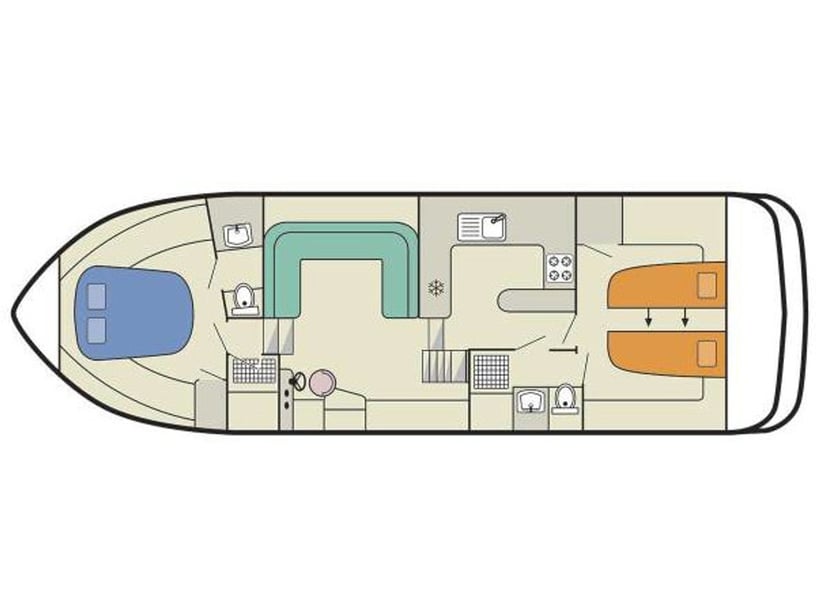St. Jean de Losne Motorboot 2 Kabine 6 Liegeplätze 6 Gäste 13.25 m Nummer des Inserats: #26115 5