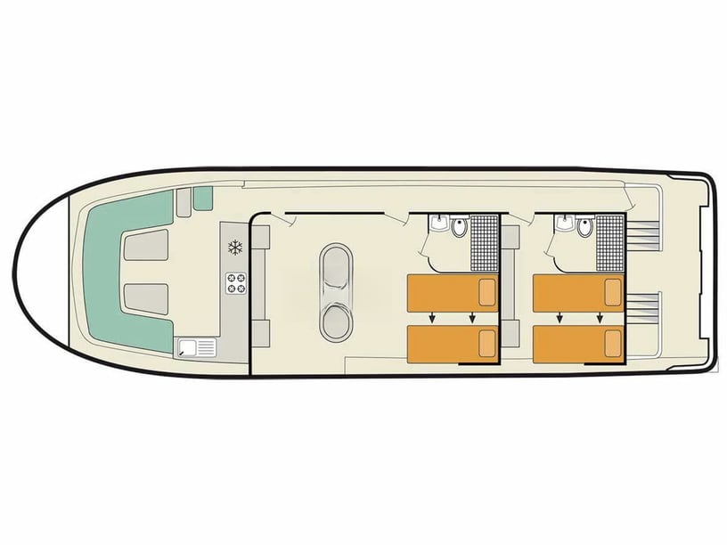 Castelnaudary  Sürat Teknesi 2 kabin Konaklama 5 kişi Seyir 5 kişi 14.97 m İlan No: #26176 4