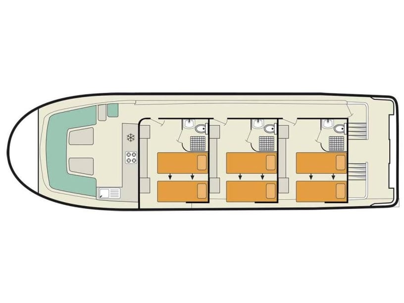 Portiragnes Bateau à moteur Cabine 3  Couchettes 10  Invités 9  14.97 m Numéro de l'annonce: #26255 5