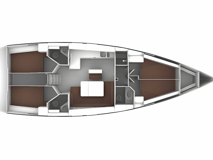 Lemmer Zeilboot Cabine 4  10  slaapplaatsen 10  gasten 14.27 m Lijstnummer: #264 2