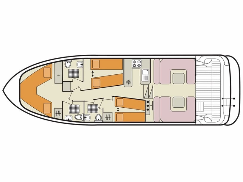 Saint-Jean-de-Losne Motorboot Cabine 3  6  slaapplaatsen 6  gasten 13.1 m Lijstnummer: #26482 4