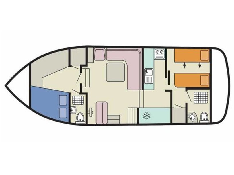Homps Motorboat 2 cabin 4 berths 4 guests 11.35 m Listing Number: #26530 4