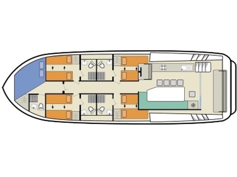 Homps Motorboat 5 cabin 12 berths 12 guests 14.99 m Listing Number: #26581 5