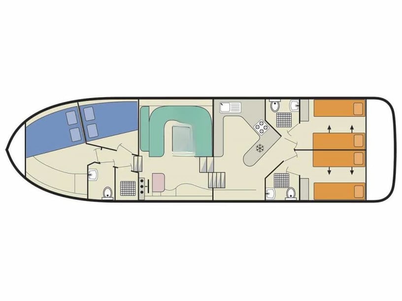 Hesse Bateau à moteur Cabine 4  Couchettes 10  Invités 10  14.5 m Numéro de l'annonce: #26720 4