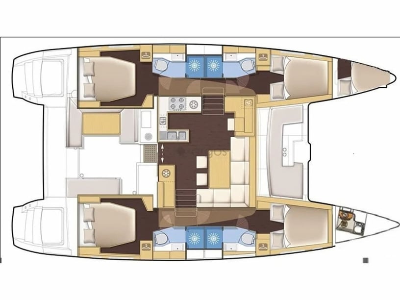 Corfu Katamaran 4 kabin Konaklama 11 kişi Seyir 11 kişi 13.96 m İlan No: #27123 4
