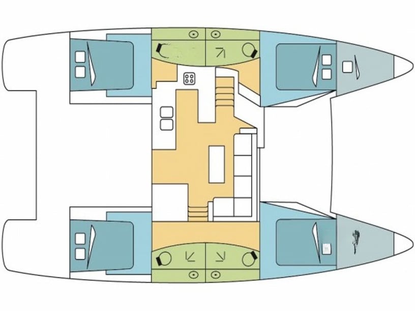 Hyères Katamaran 4 Kabine 8 Liegeplätze 11 Gäste 13.45 m Nummer des Inserats: #27138 3