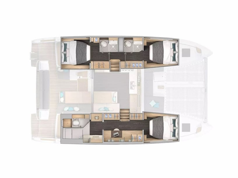 Portisco Catamaran Cabine 3  Couchettes 8  Invités 10  13.85 m Numéro de l'annonce: #27233 3