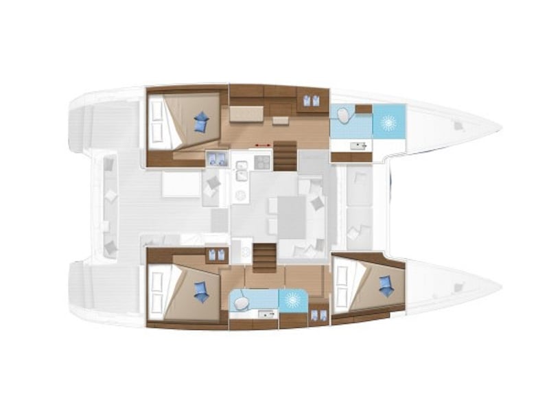 Lakki Catamaran 4 cabin 8 berths 8 guests 12.37 m Listing Number: #27255 3