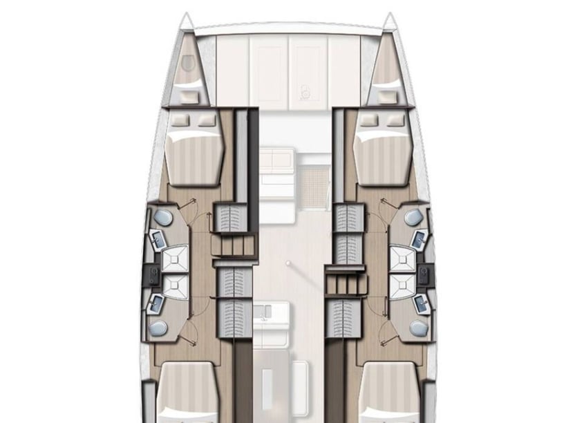 Olbia Catamaran Cabine 4  8  slaapplaatsen 12  gasten 14.28 m Lijstnummer: #27348 4