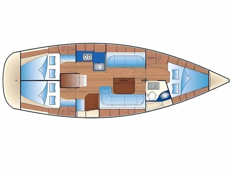 Lemmer Zeilboot Cabine 3  6  slaapplaatsen 6  gasten 11.35 m Lijstnummer: #274 2