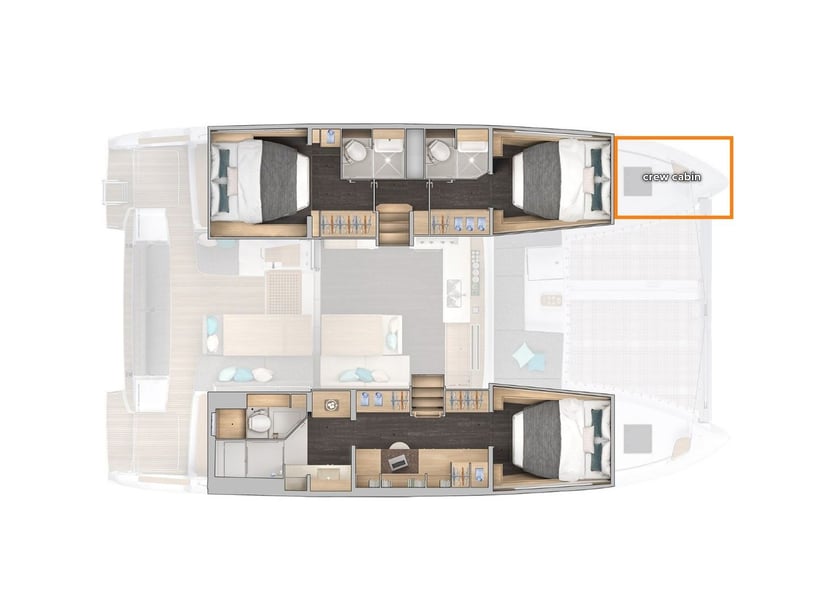 Kaštel Gomilica Catamaran 3 cabin 6 berths 9 guests 13.85 m Listing Number: #27420