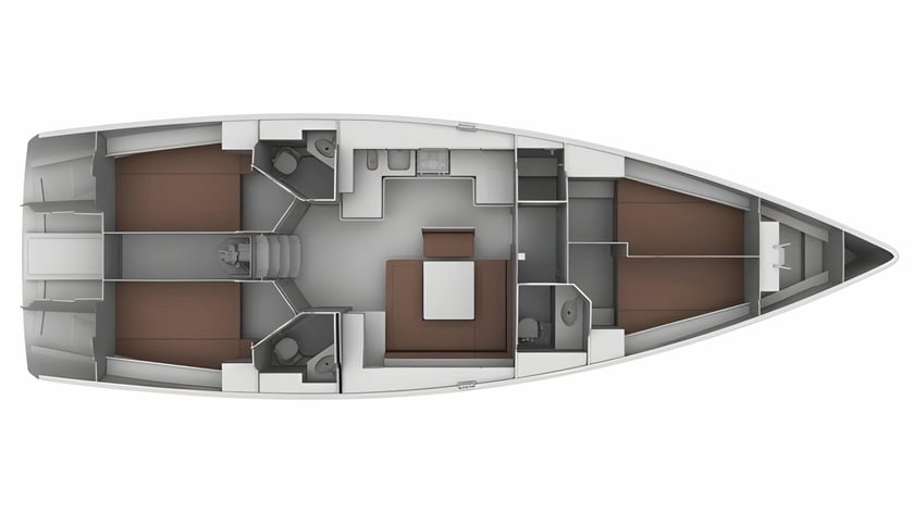 Lemmer Zeilboot Cabine 4  8  slaapplaatsen 8  gasten 14.27 m Lijstnummer: #276 2