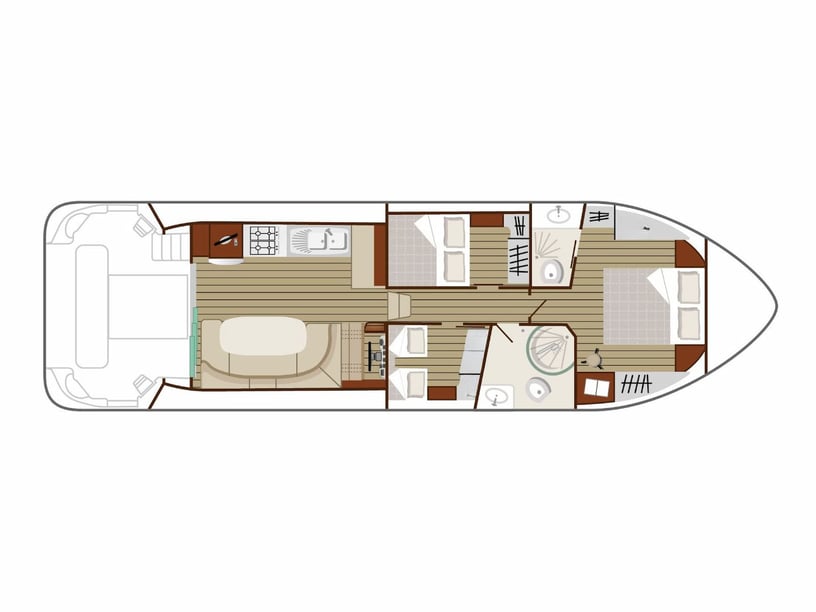 Grez-Neuville Bateau à moteur Cabine 3  Couchettes 8  Invités 8  13.4 m Numéro de l'annonce: #27683 5