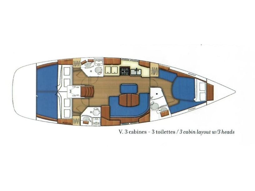 Harstad Zeilboot Cabine 3  6  slaapplaatsen 6  gasten 12.64 m Lijstnummer: #27825 3