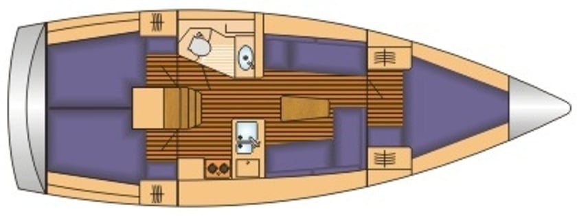 Lemmer Yelkenli 3 kabin Konaklama 6 kişi Seyir 6 kişi 11.3 m İlan No: #27975 5