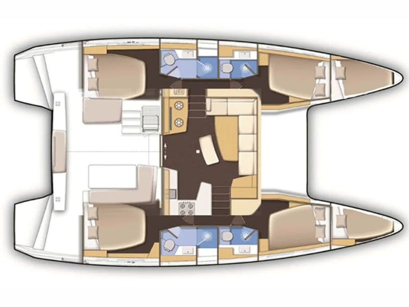 Trogir Catamarán Cabina 4  12  literas 12  invitados 12.8 m Número de anuncio: #28218 3