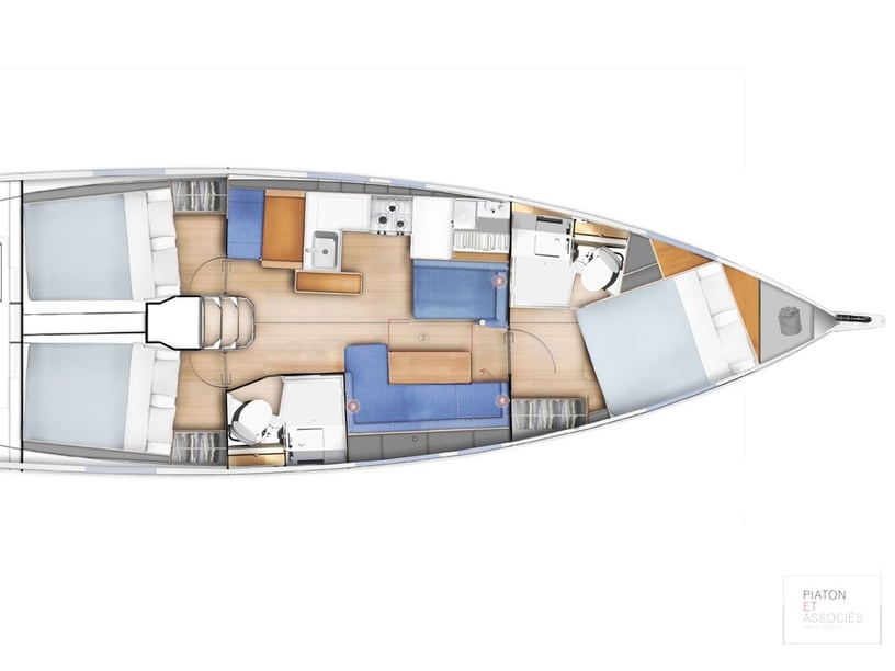Nea Peramos - Attica Zeilboot Cabine 3  8  slaapplaatsen 8  gasten 12.35 m Lijstnummer: #28485 3