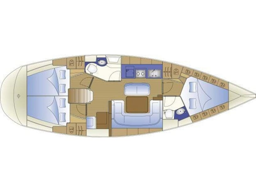 Rodi (IT) Segelboot 3 Kabine 7 Liegeplätze 7 Gäste 12.19 m Nummer des Inserats: #2854 3