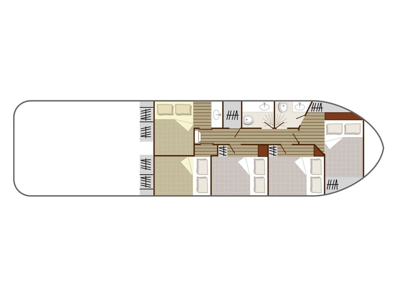 Saverne Motorboat 5 cabin 12 berths 12 guests 13 m Listing Number: #28933 5