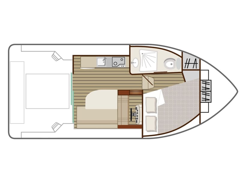 Sablé-sur-Sarthe Bateau à moteur Cabine 1  Couchettes 4  Invités 4  7.95 m Numéro de l'annonce: #28978 5