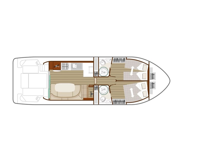 Le Somail Motorboat 2 cabin 6 berths 6 guests 12.95 m Listing Number: #29033 4