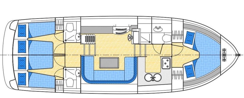 Loosdrecht Bateau à moteur Cabine 3  Couchettes 8  Invités 8  11.9 m Numéro de l'annonce: #29068 3