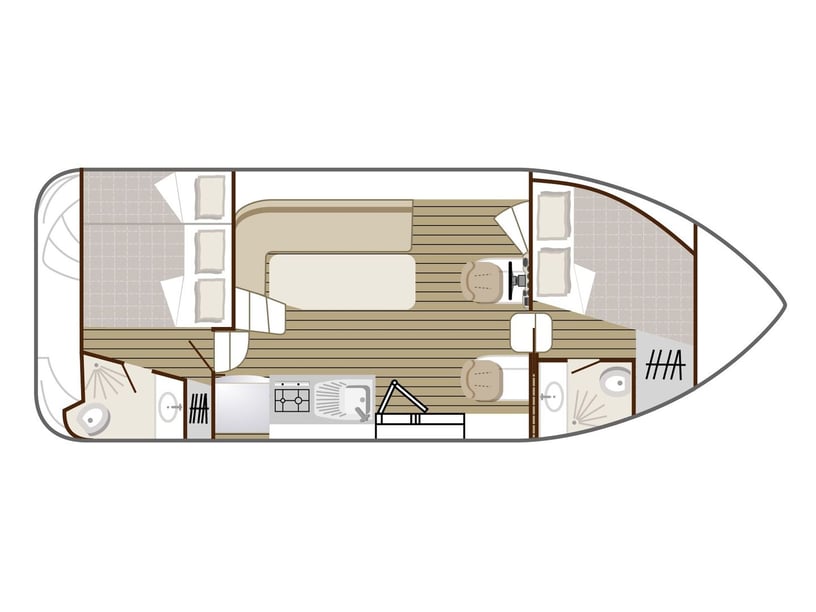 Grez-Neuville Bateau à moteur Cabine 2  Couchettes 7  Invités 7  8.85 m Numéro de l'annonce: #29192 3