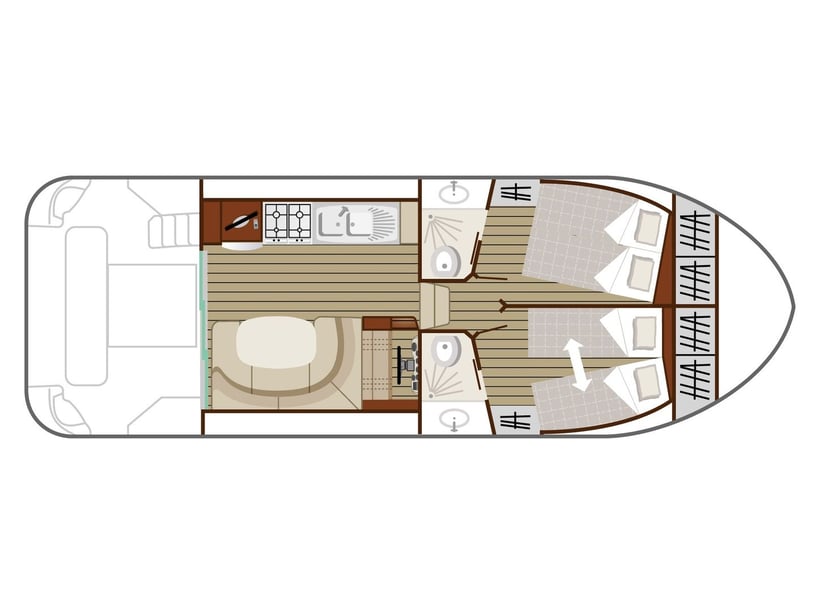 Tokaj Motorboat 2 cabin 6 berths 6 guests 10.85 m Listing Number: #29305 4