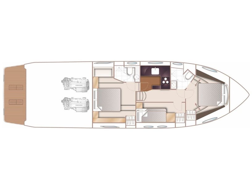 Castellammare di Stabia Motorjacht Cabine 3  6  slaapplaatsen 6  gasten 15.95 m Lijstnummer: #29454 4
