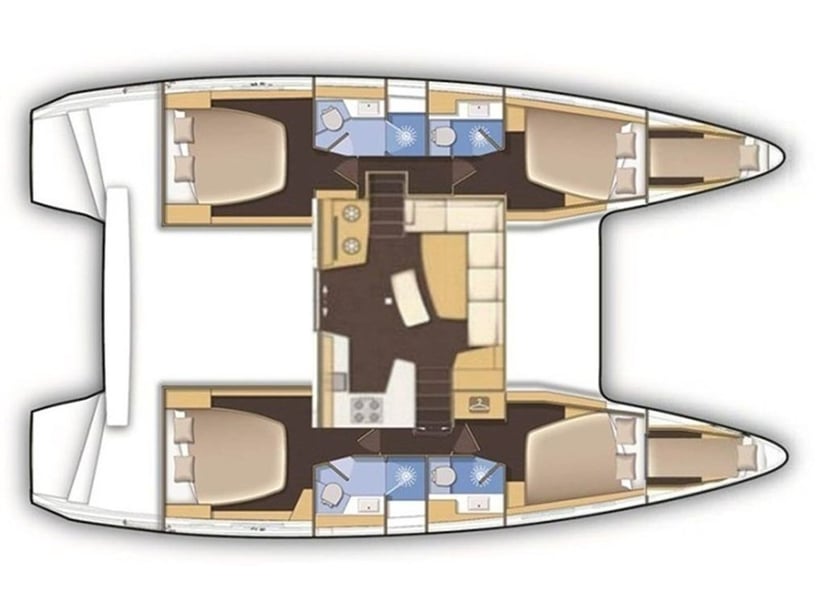 Nea Peramos - Attica Catamaran 6 cabin 10 berths 12 guests 13.99 m Listing Number: #29568 5