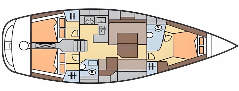 Sibenik Voilier Cabine 3  Couchettes 8  Invités 8  13.9 m Numéro de l'annonce: #3012 2