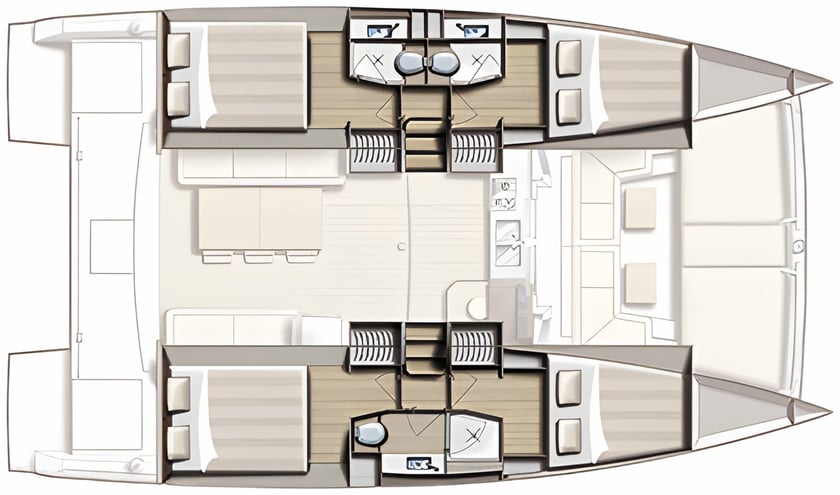 Zadar Catamaran 6 cabin 10 berths 10 guests 11.99 m Listing Number: #3147 2