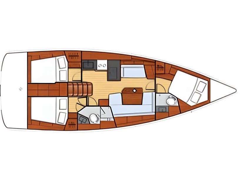 Zadar Sailboat 3 cabin 8 berths 8 guests 12.43 m Listing Number: #3164 2