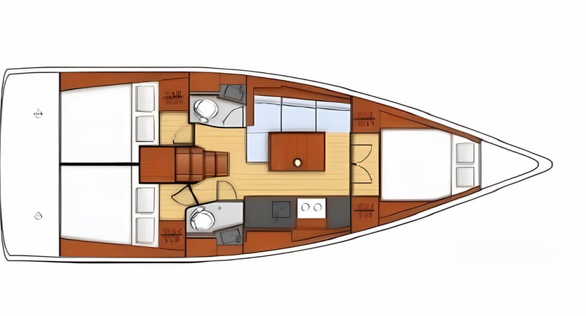 Lefkada Zeilboot Cabine 3  6  slaapplaatsen 6  gasten 11.7 m Lijstnummer: #321 2