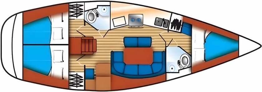 Lefkada Zeilboot Cabine 3  8  slaapplaatsen 8  gasten 11.3 m Lijstnummer: #325 2