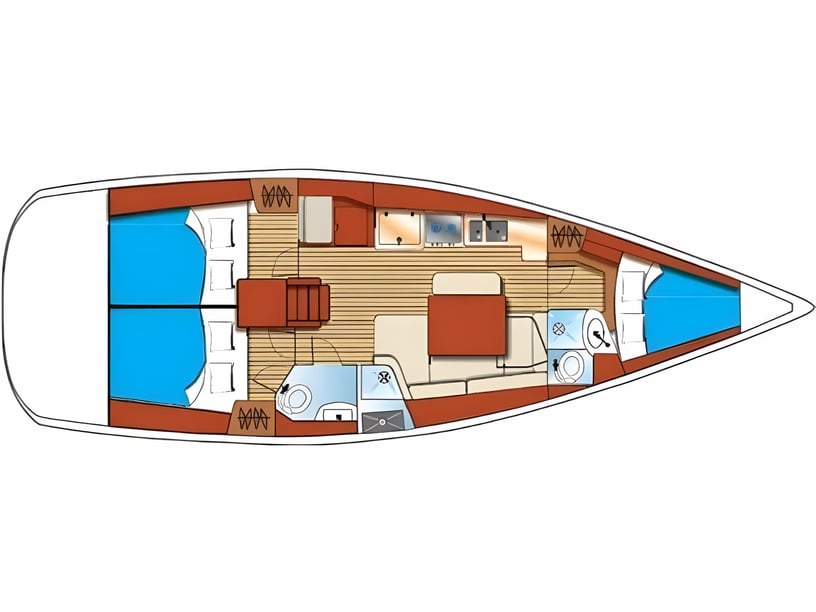 Volos Yelkenli 3 kabin Konaklama 7 kişi Seyir 7 kişi 12.15 m İlan No: #3436 2