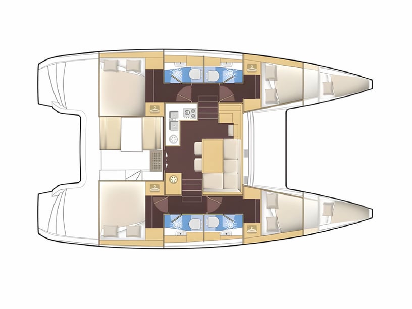 Dubrovnik Catamaran 6 cabin 12 berths 12 guests 11.74 m Listing Number: #3595 2