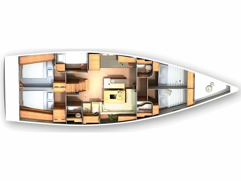 Cogolin Zeilboot Cabine 4  9  slaapplaatsen 9  gasten 14.82 m Lijstnummer: #3816 2