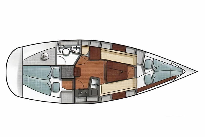 Cogolin Sailboat 2 cabin 4 berths 4 guests 9.62 m Listing Number: #3818 2