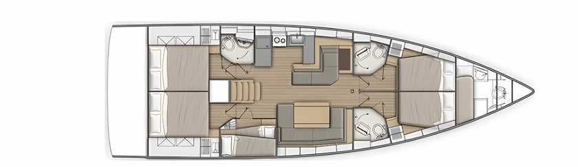 Gouvia Sailboat 6 cabin 12 berths 12 guests 15.94 m Listing Number: #3906 2